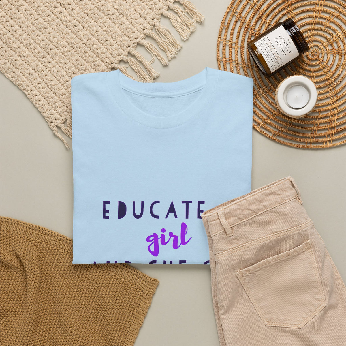 T-Shirt — "Educate a Girl and She Can Change the World"