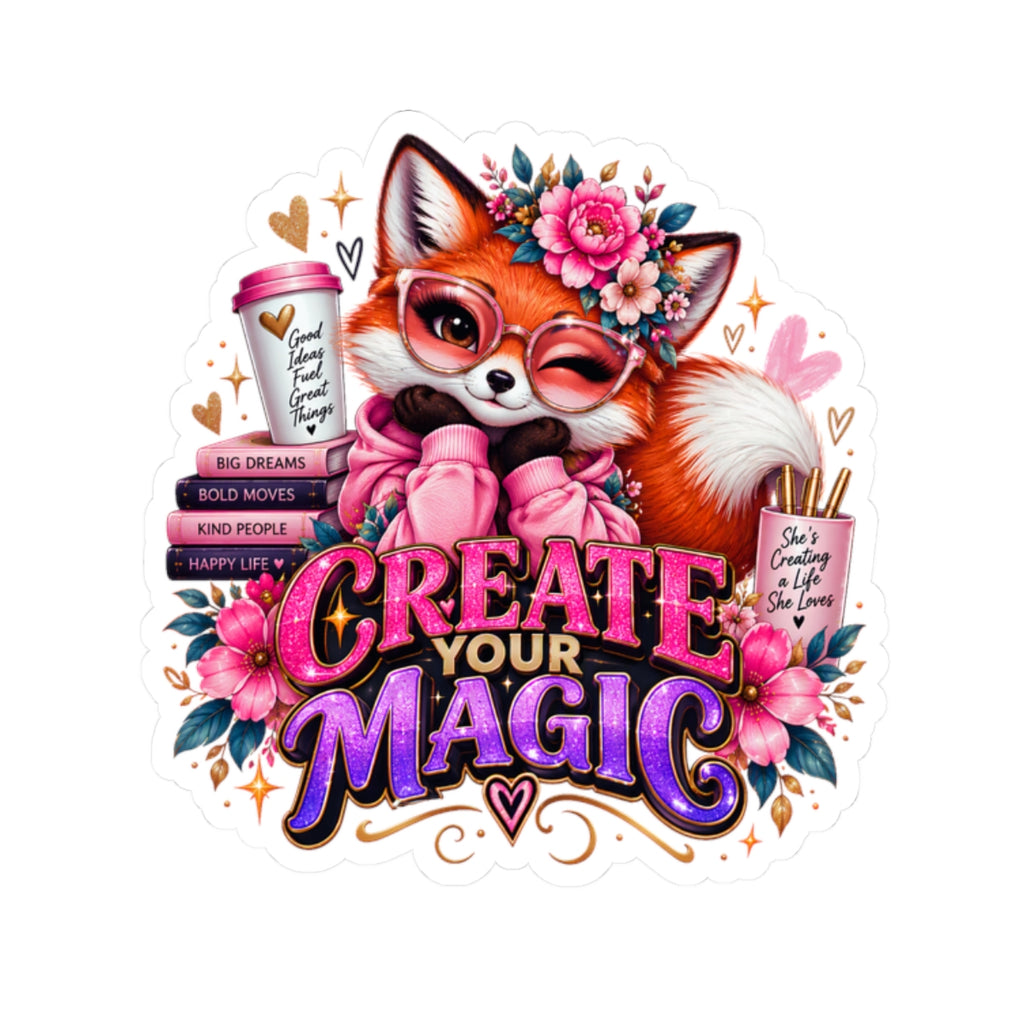 Create Your Magic Fox Sticker — for Laptops, Journals & Gifts