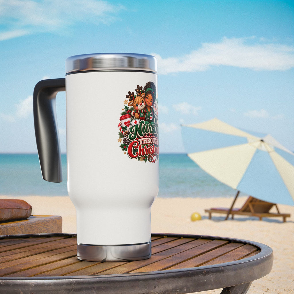 Nurse Life 14oz Stainless Steel Travel Mug with Handle