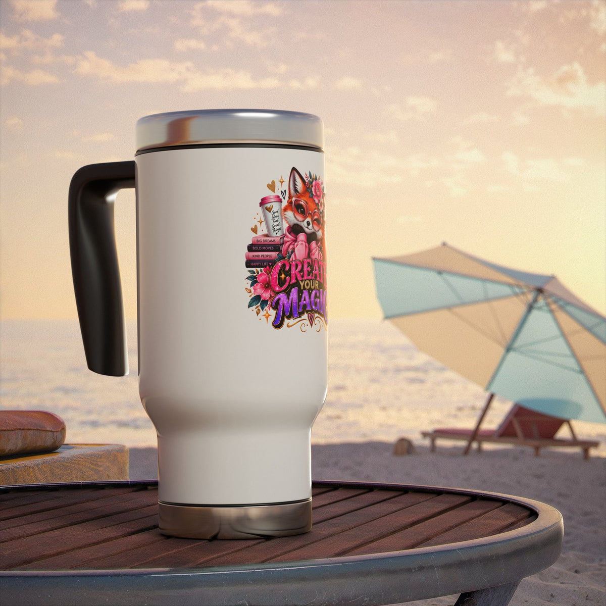 14oz Travel Mug with Handle - Create Magic