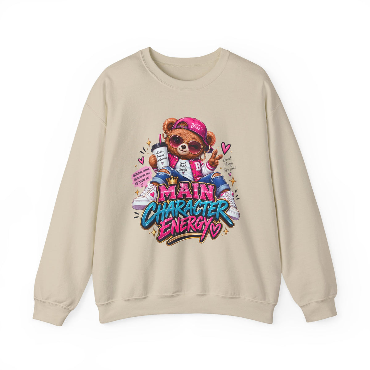 Main Character Energy Bear Crewneck Sweatshirt