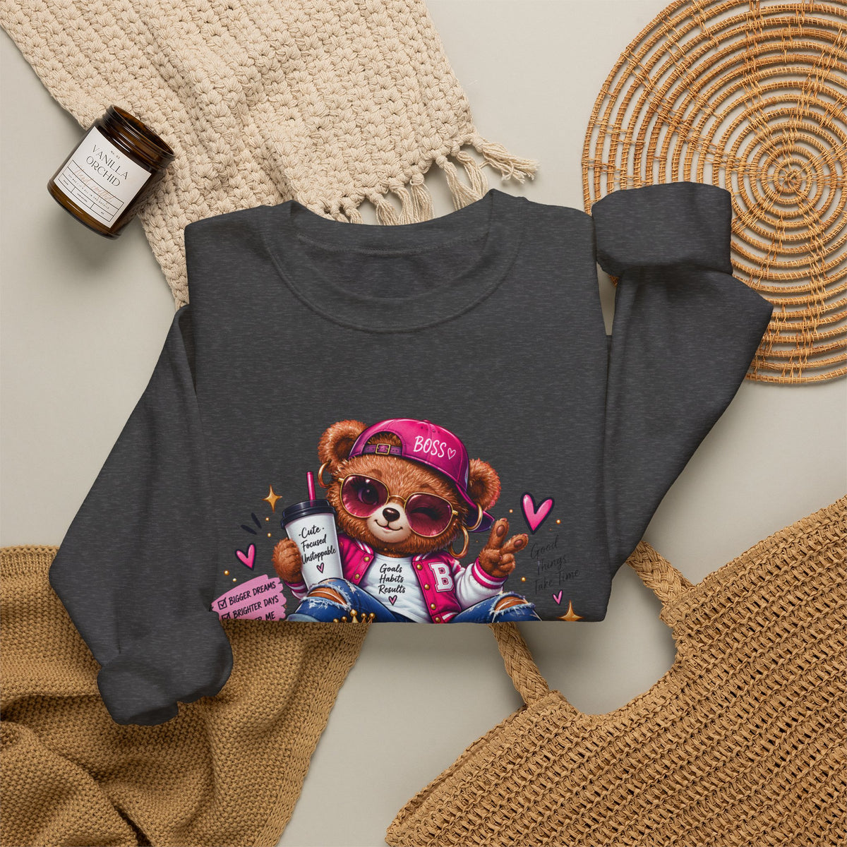Main Character Energy Bear Crewneck Sweatshirt