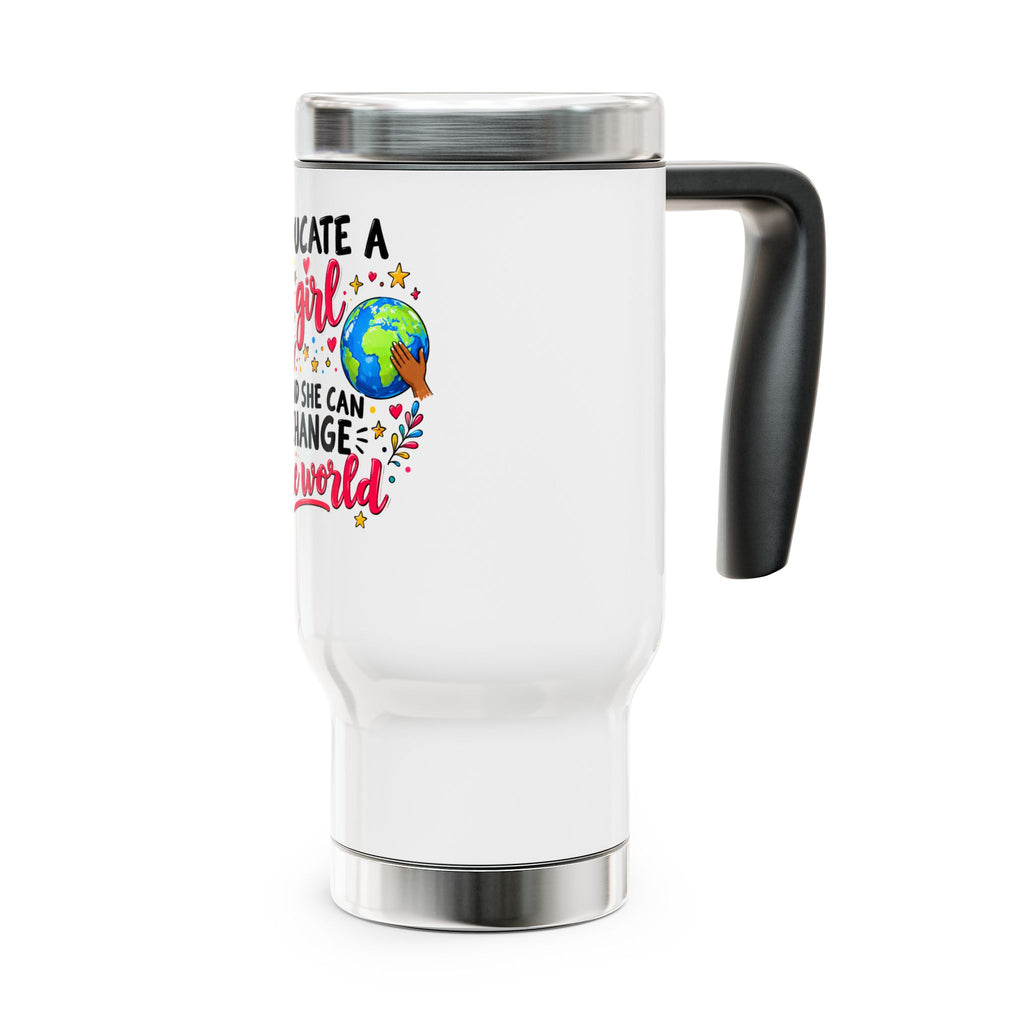 14oz Travel Mug with Handle - Educate a Girl