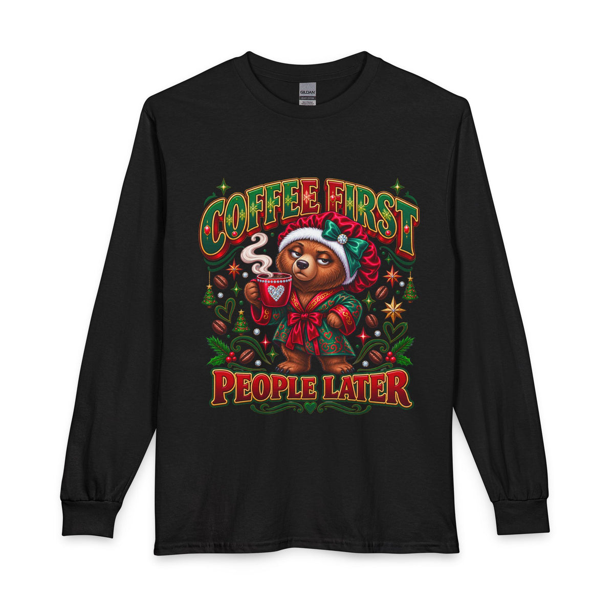 Long Sleeve Tee - Coffee First People Later