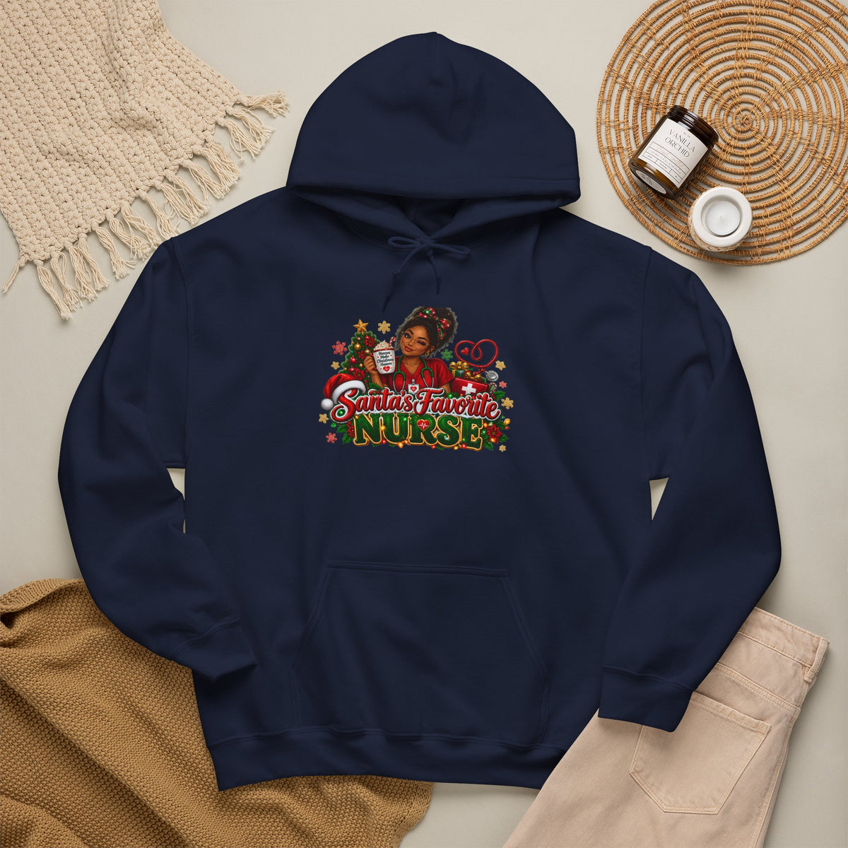 Santa’s Favorite Nurse Christmas Hoodie