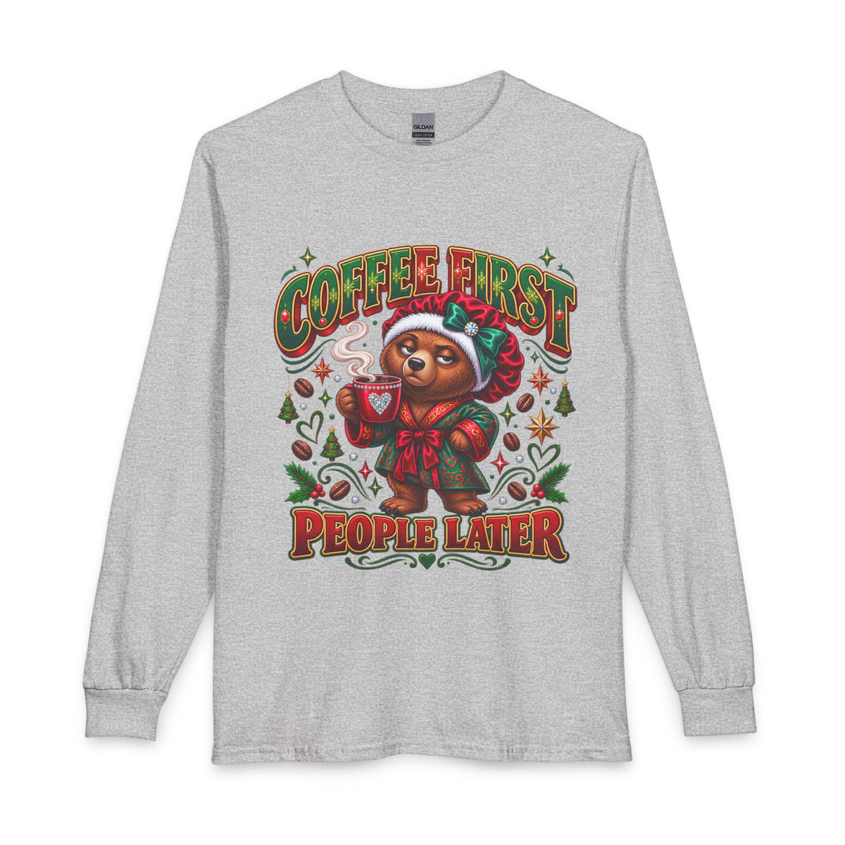 Long Sleeve Tee - Coffee First People Later