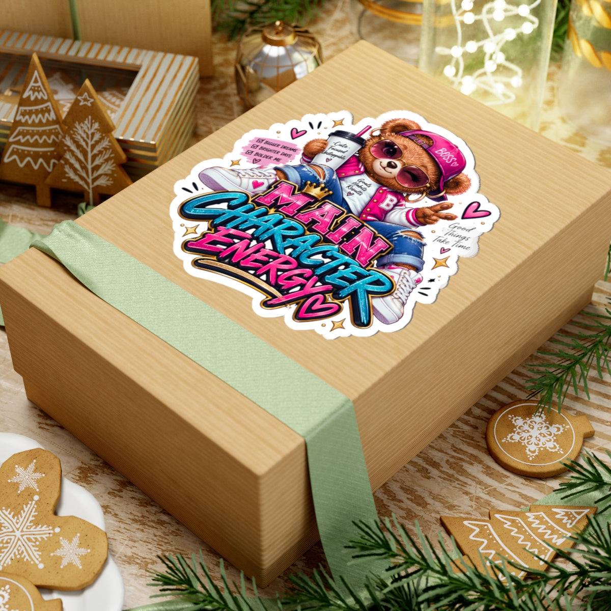 Cute Bear Graphic Vinyl Sticker