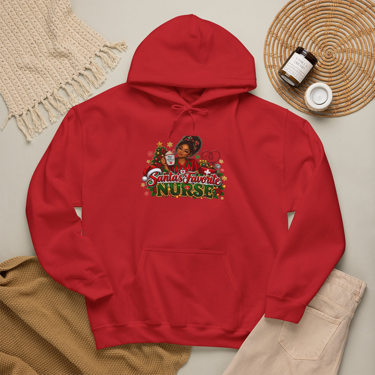 Santa’s Favorite Nurse Christmas Hoodie