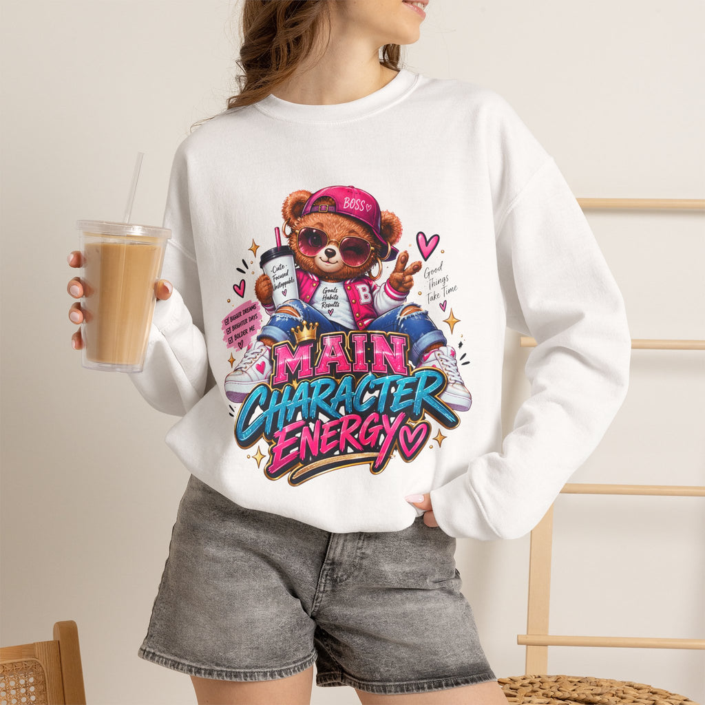 Main Character Energy Bear Crewneck Sweatshirt