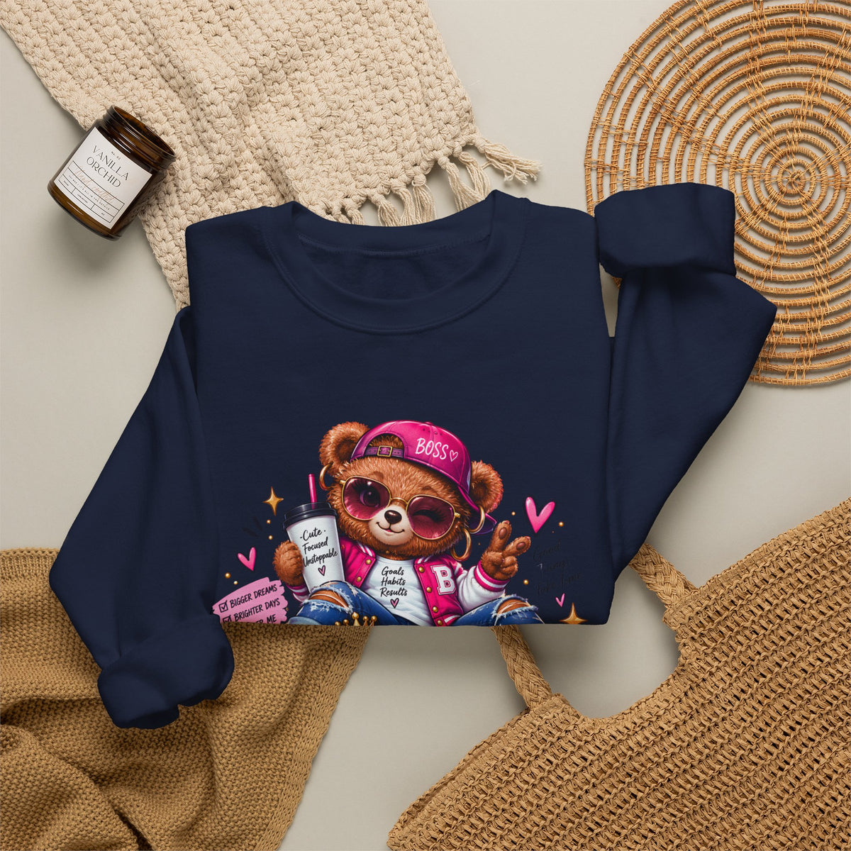 Main Character Energy Bear Crewneck Sweatshirt