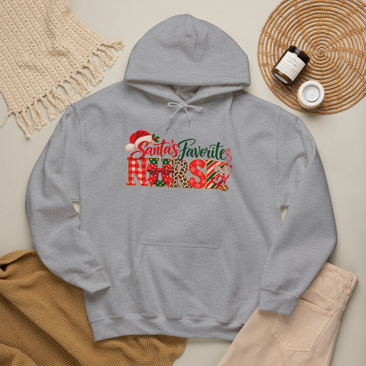Christmas Hoodie  Santa’s Favorite Nurse
