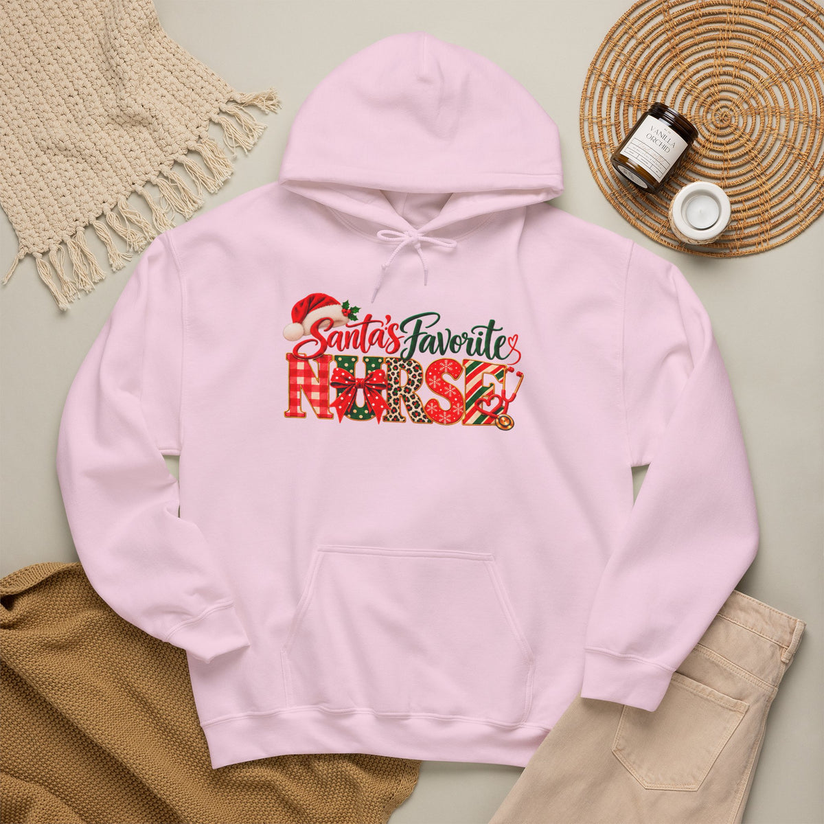 Christmas Hoodie  Santa’s Favorite Nurse