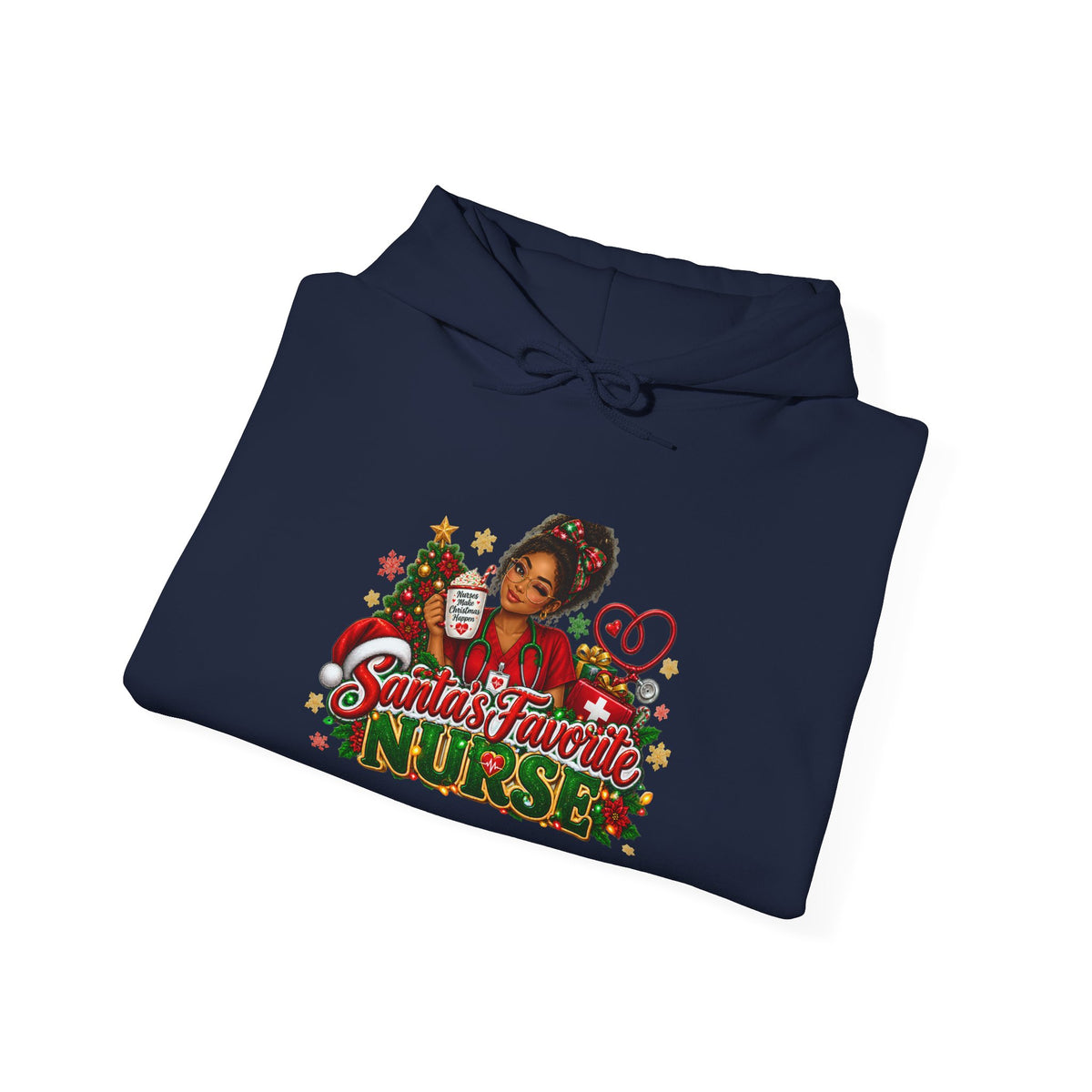 Santa’s Favorite Nurse Christmas Hoodie