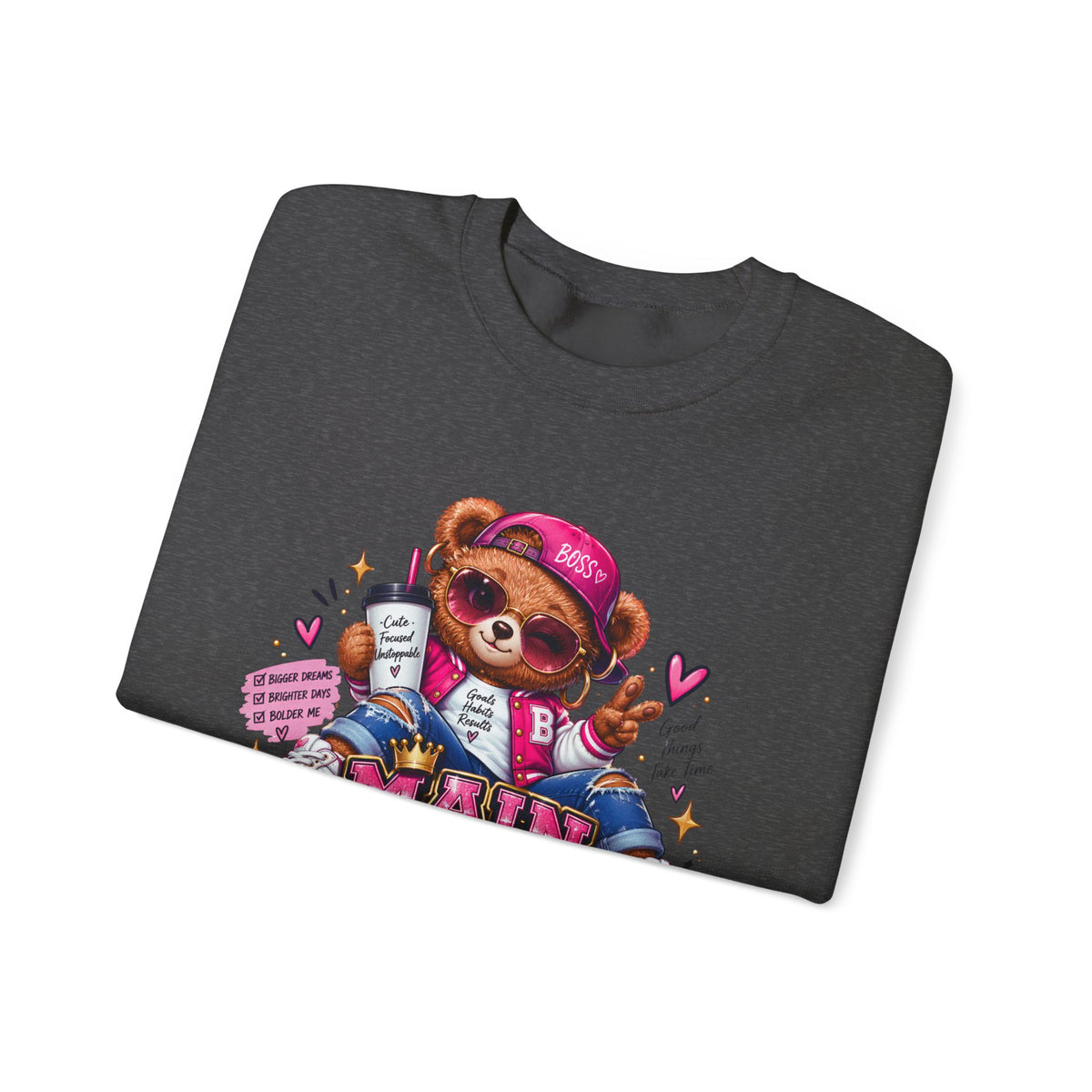 Main Character Energy Bear Crewneck Sweatshirt