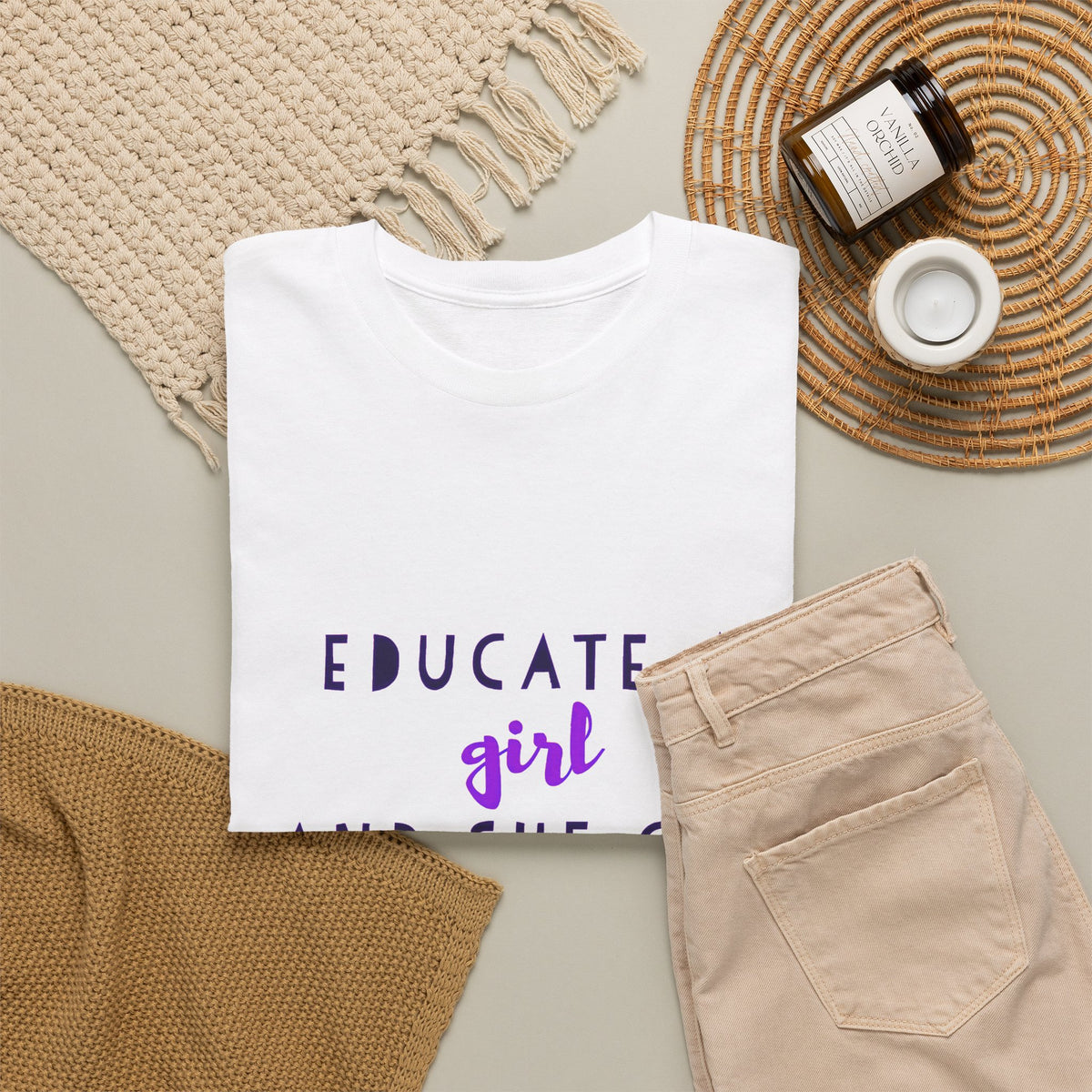 T-Shirt — "Educate a Girl and She Can Change the World"