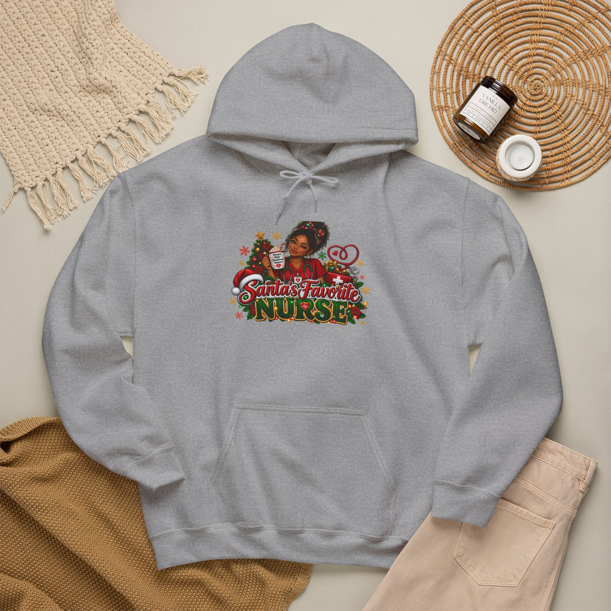 Santa’s Favorite Nurse Christmas Hoodie
