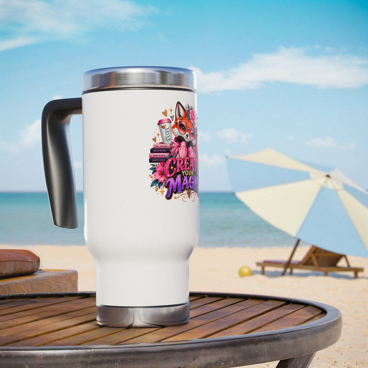 14oz Travel Mug with Handle - Create Magic