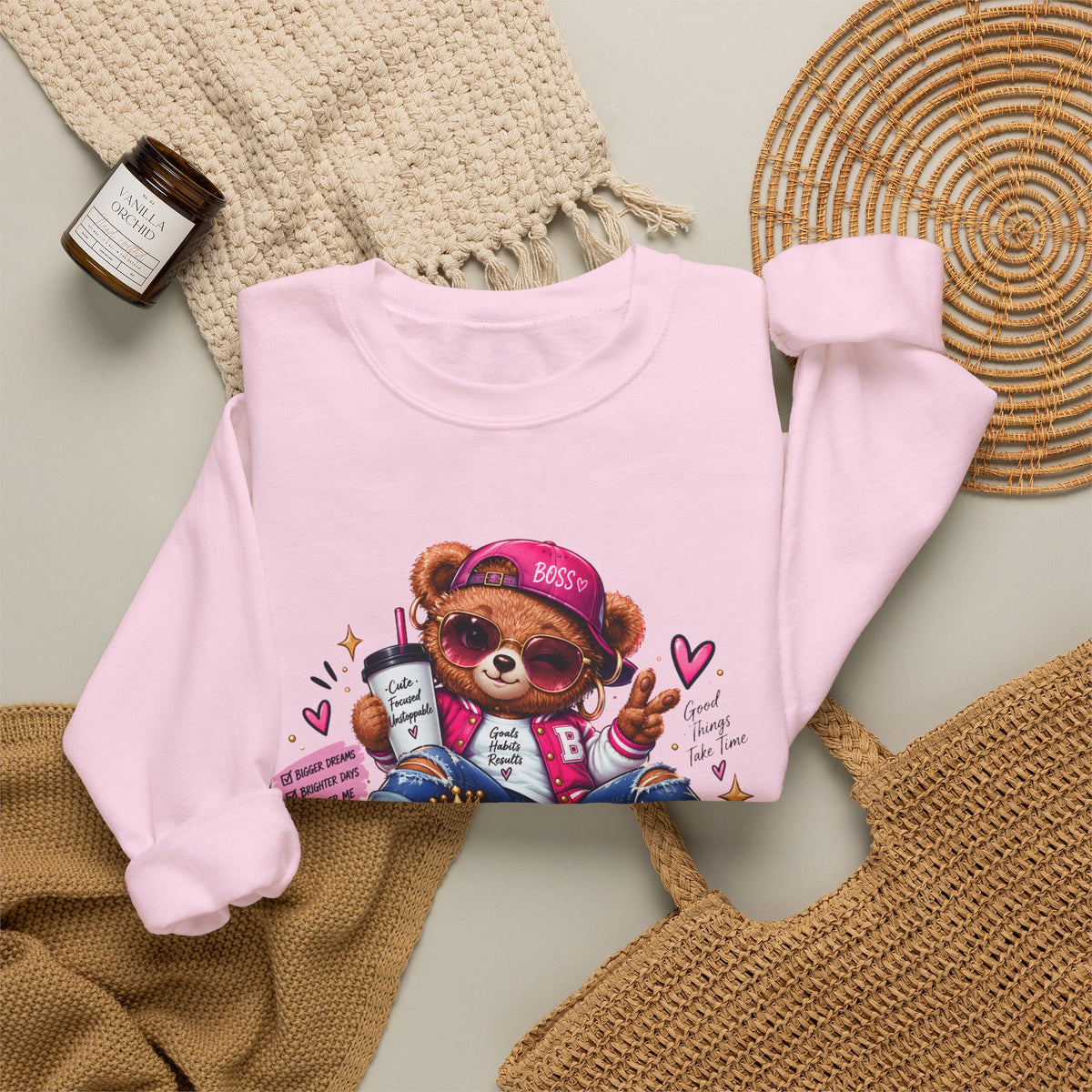 Main Character Energy Bear Crewneck Sweatshirt