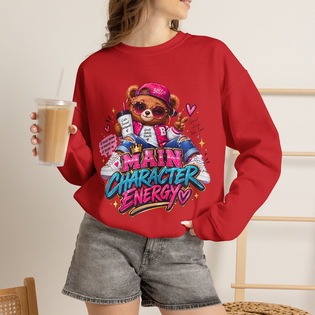 Main Character Energy Bear Crewneck Sweatshirt