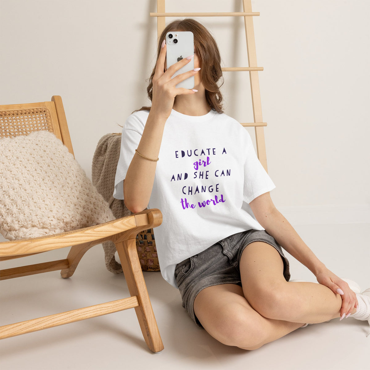 T-Shirt — "Educate a Girl and She Can Change the World"
