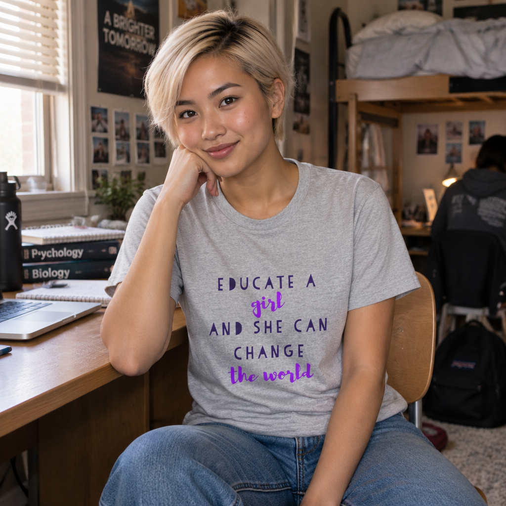 T-Shirt — "Educate a Girl and She Can Change the World"