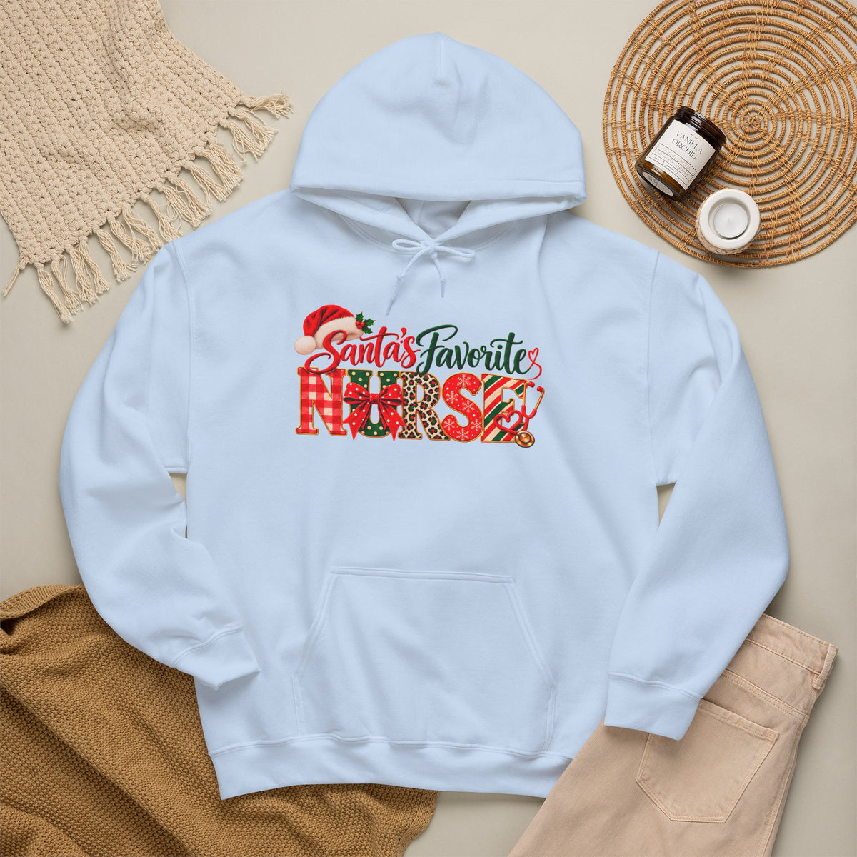 Christmas Hoodie  Santa’s Favorite Nurse