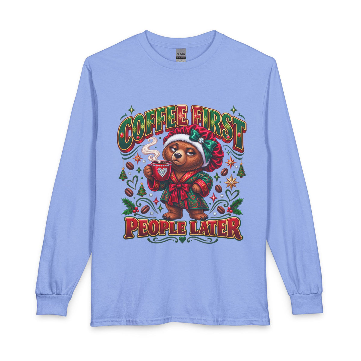 Long Sleeve Tee - Coffee First People Later