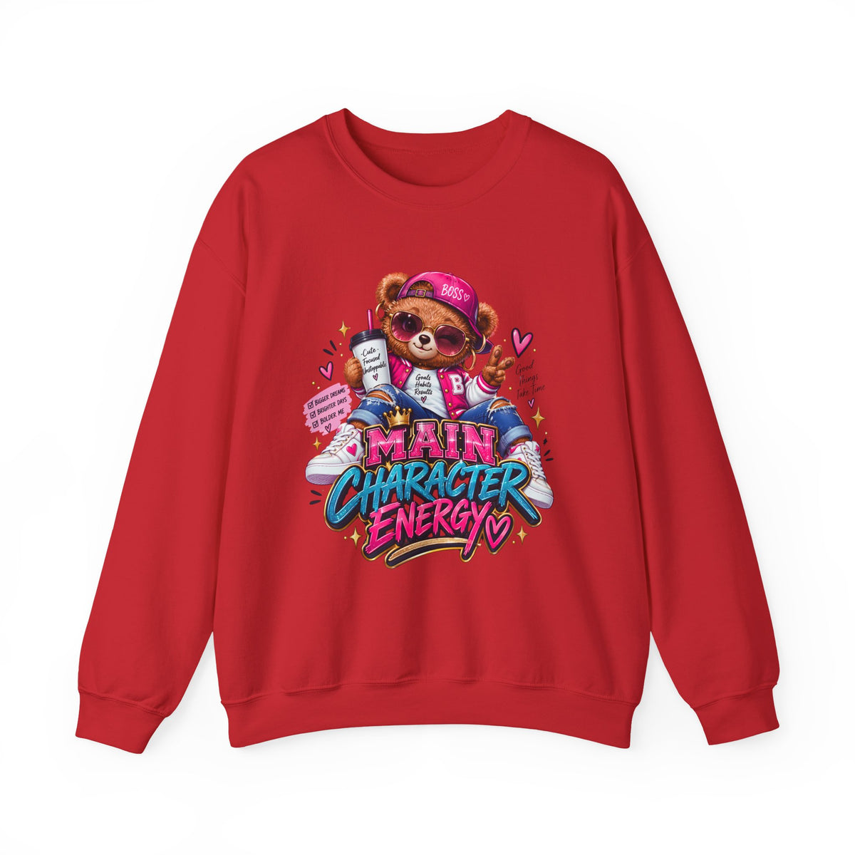 Main Character Energy Bear Crewneck Sweatshirt