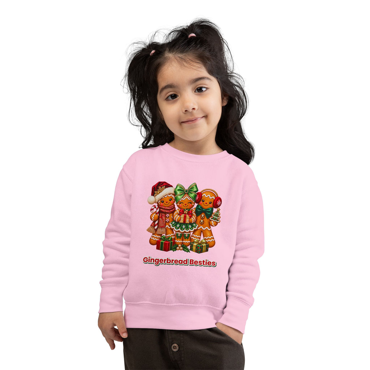 Toddler Sweatshirt — Gingerbread Besties Christmas Pullover for Kids