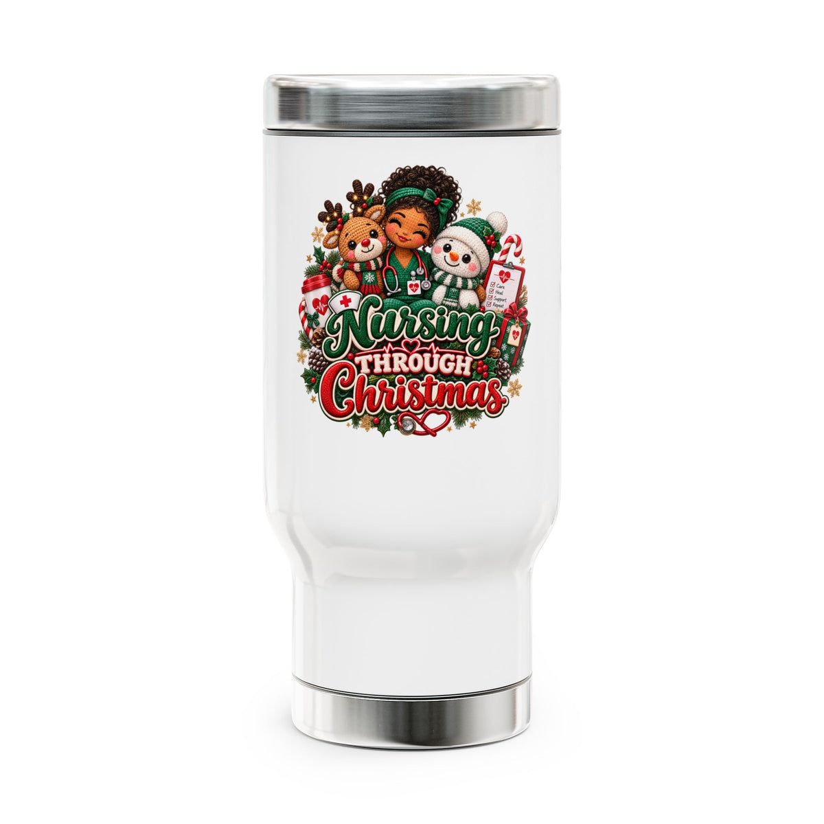 Nurse Life 14oz Stainless Steel Travel Mug with Handle