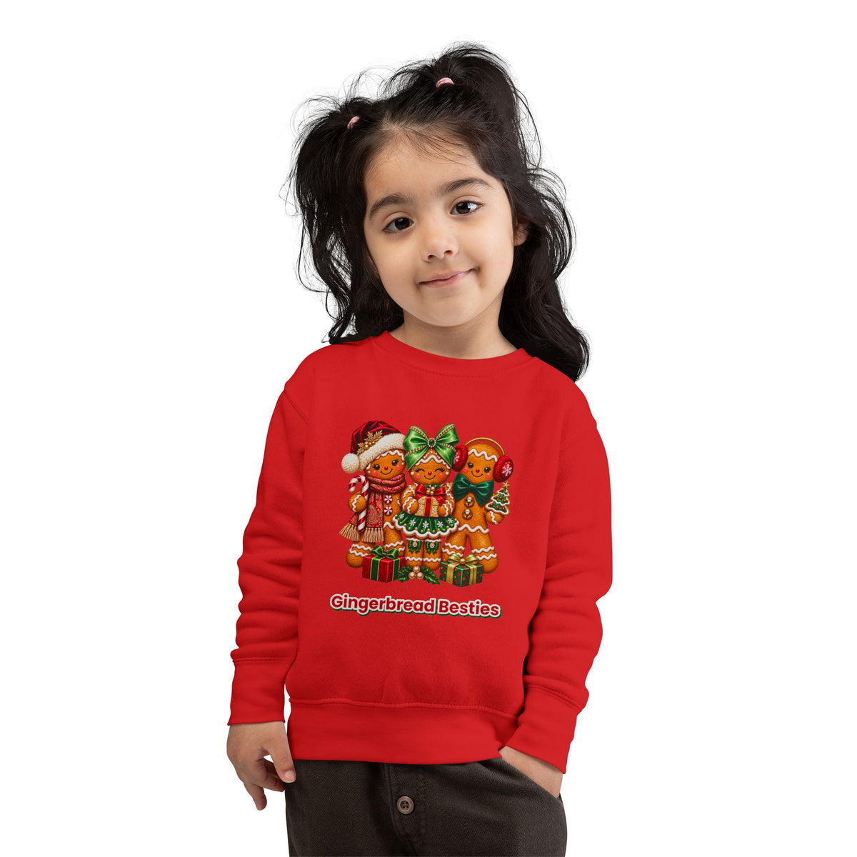 Toddler Sweatshirt — Gingerbread Besties Christmas Pullover for Kids