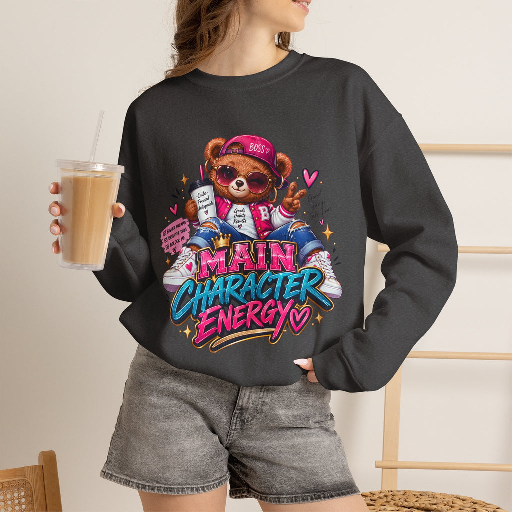 Main Character Energy Bear Crewneck Sweatshirt