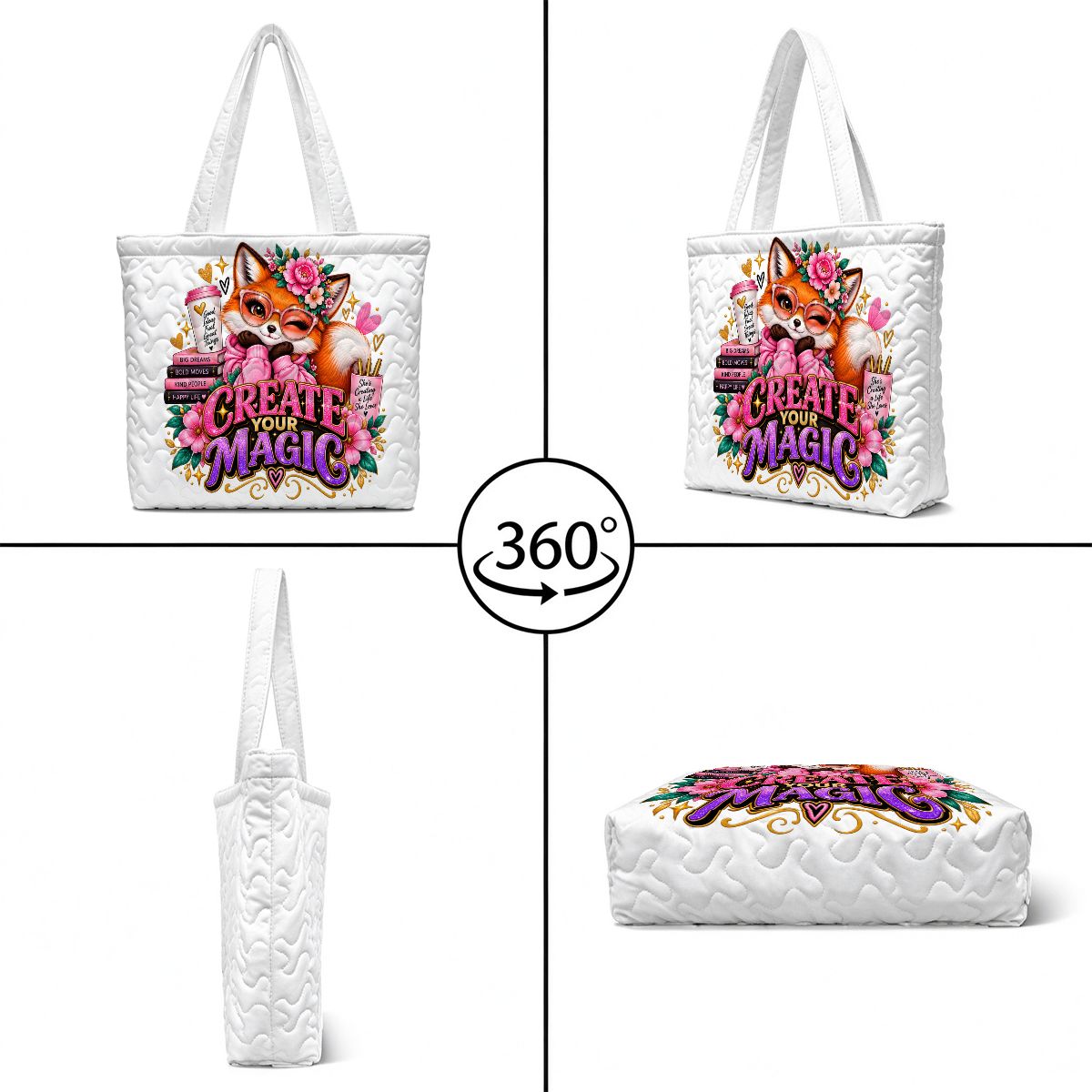 Quilted Tote Bag - Create your magic
