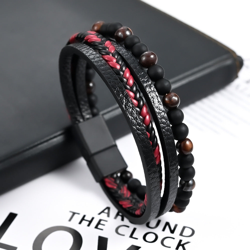 Multi-layered woven bracelet