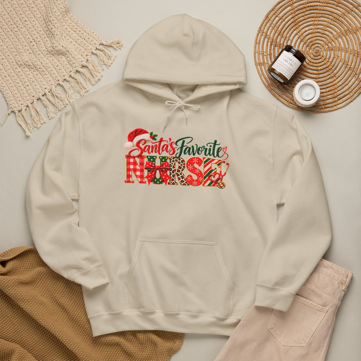 Christmas Hoodie  Santa’s Favorite Nurse