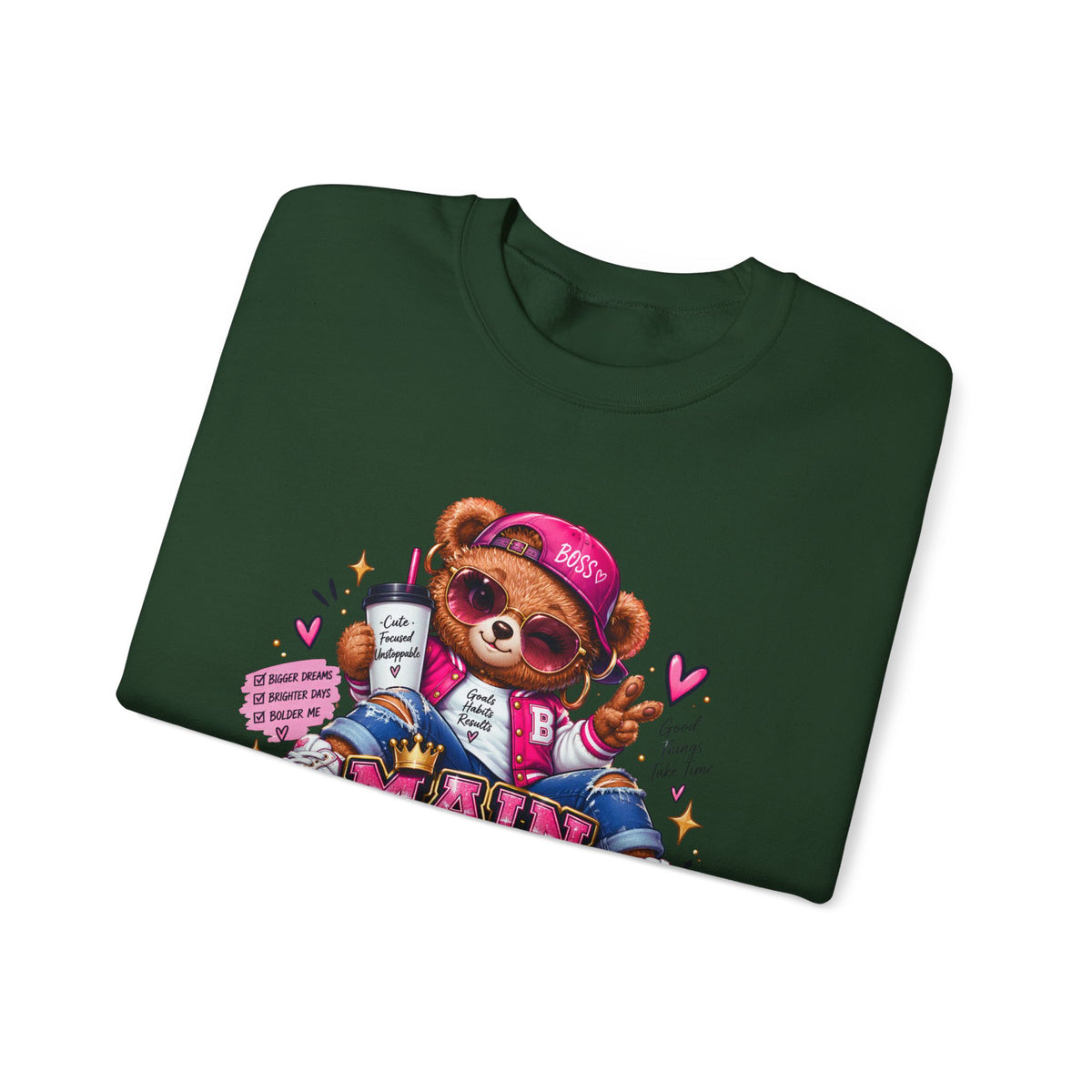 Main Character Energy Bear Crewneck Sweatshirt
