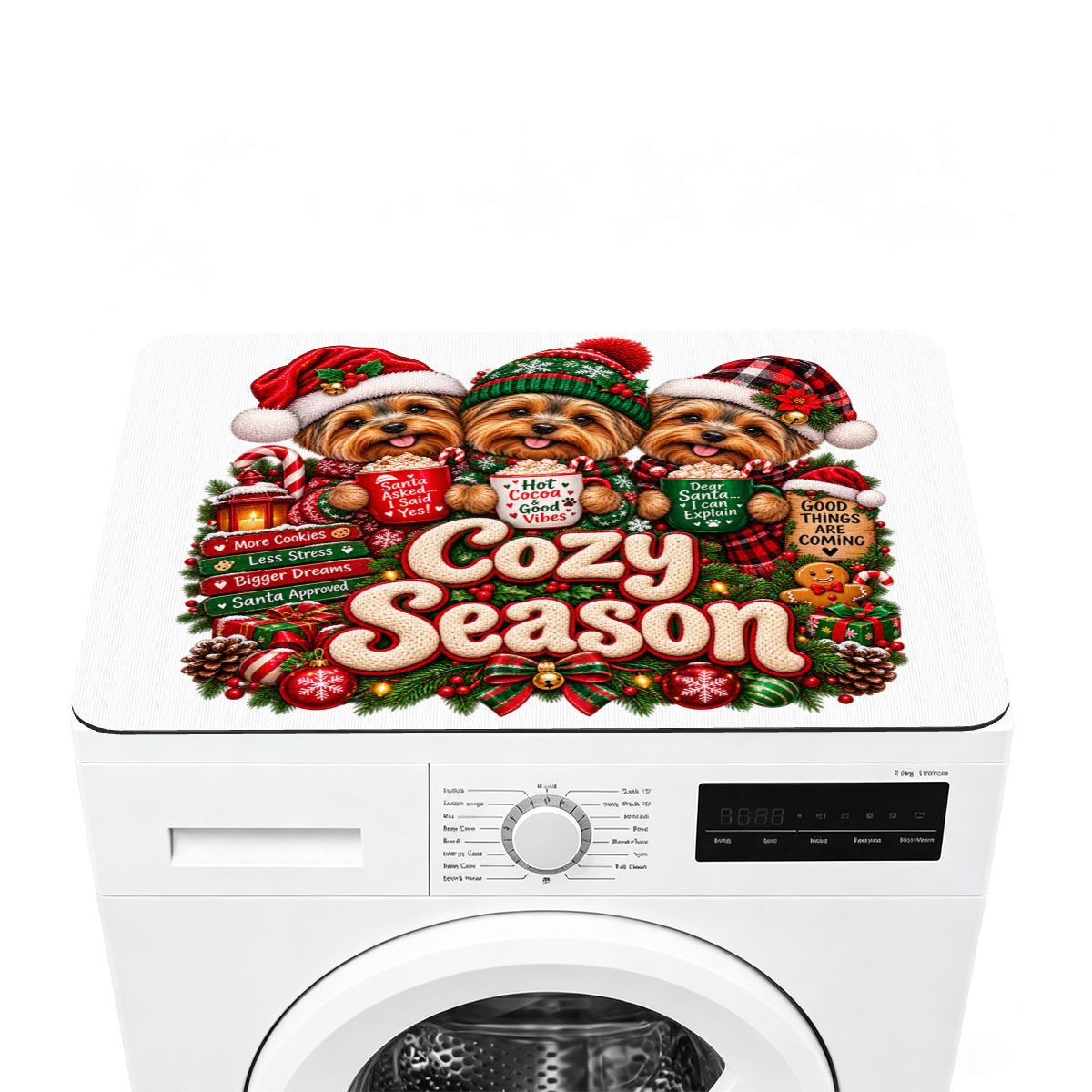 Christmas Washer Dryer Top Protector Mat