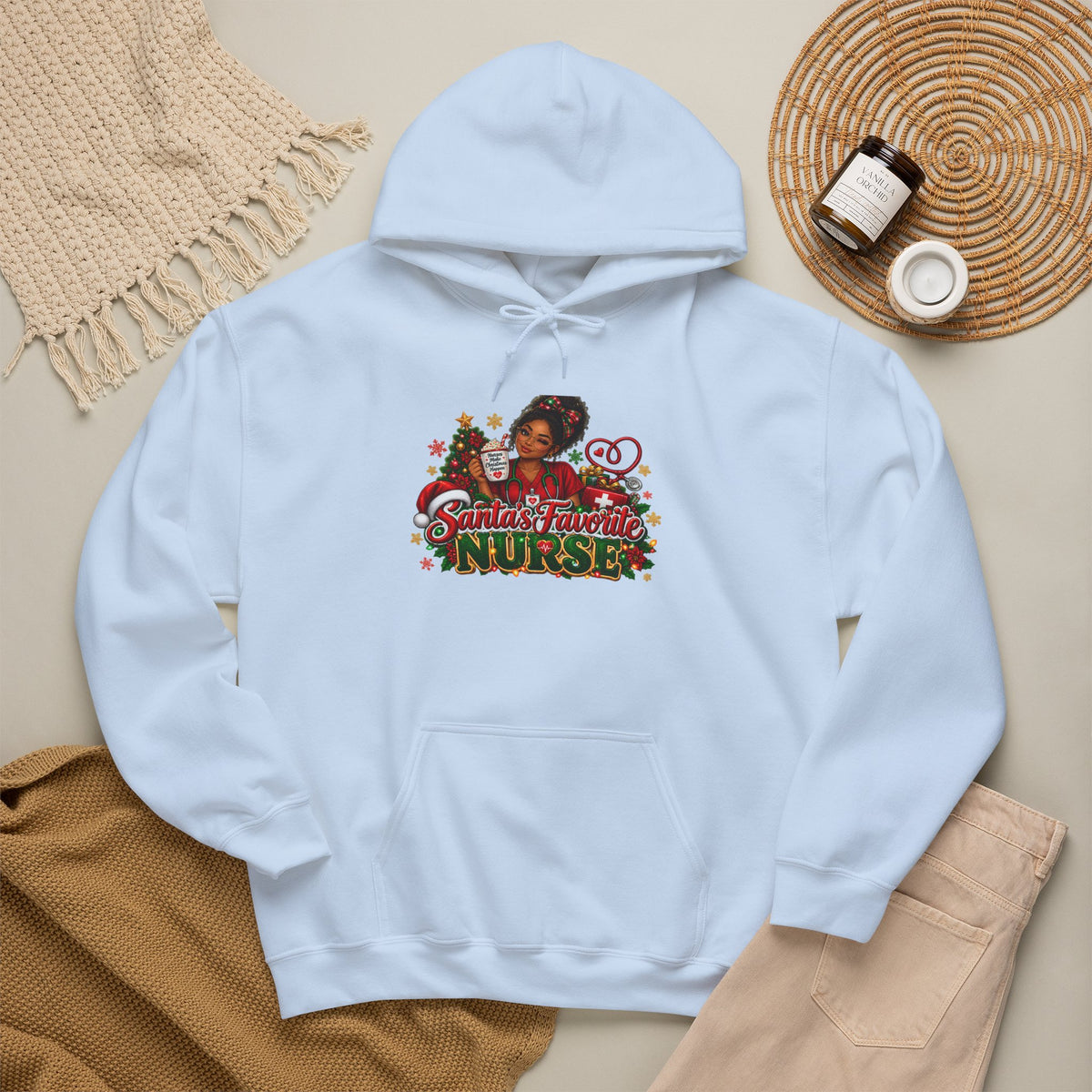 Santa’s Favorite Nurse Christmas Hoodie