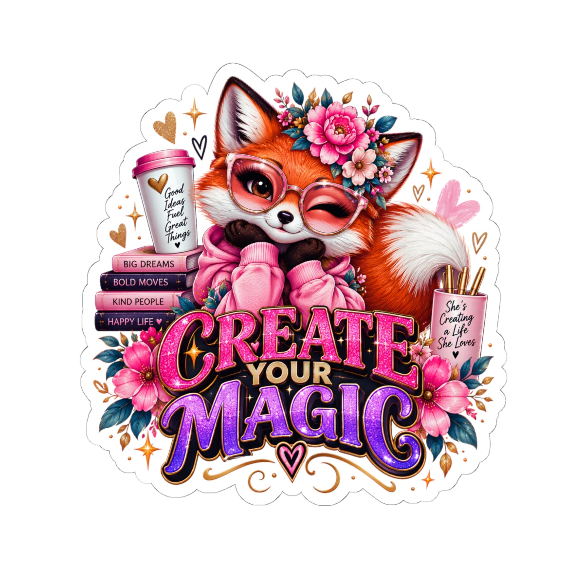 Create Your Magic Fox Sticker — for Laptops, Journals & Gifts