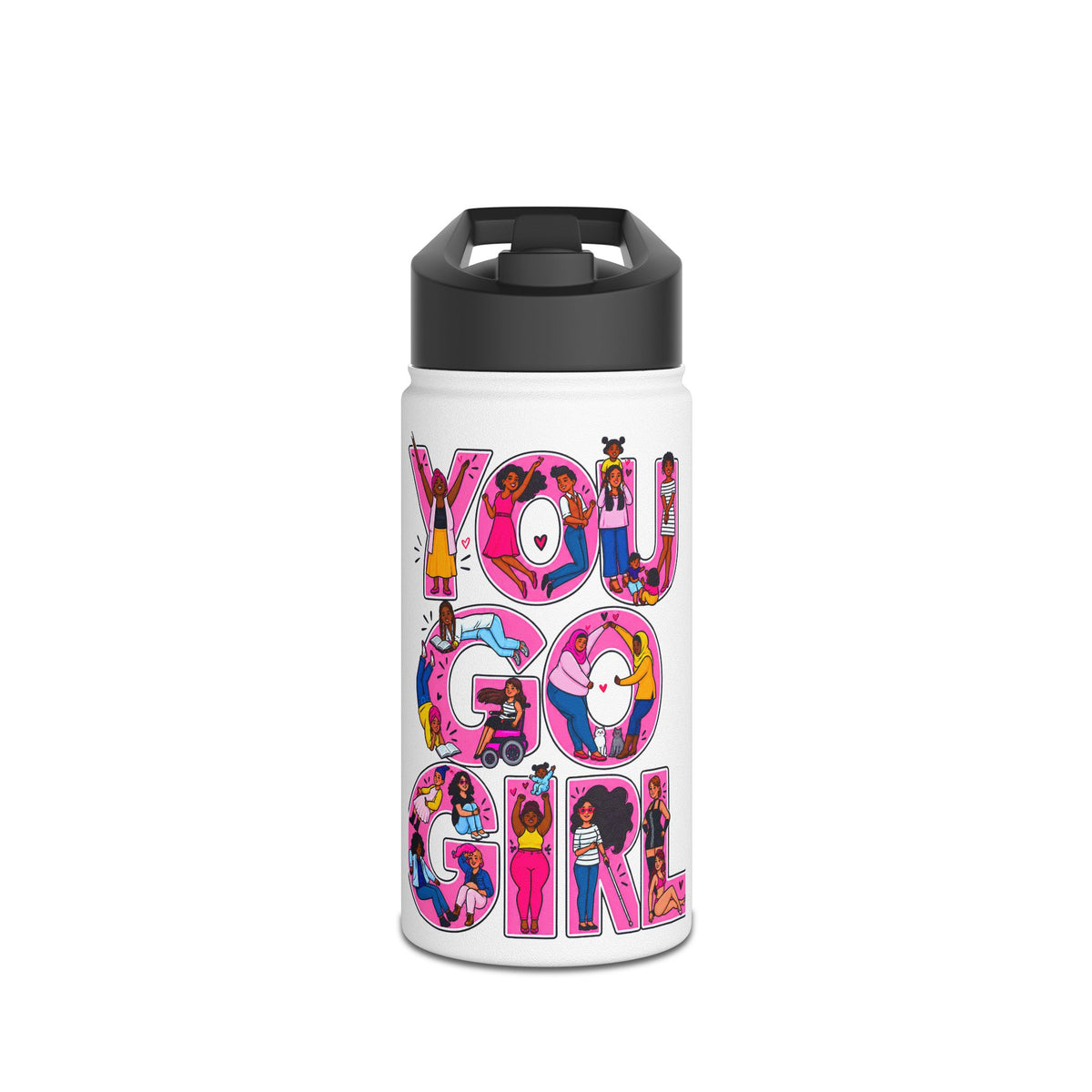 You Go Girl Stainless Steel Water Bottle — Inspirational Women Empowerment Design