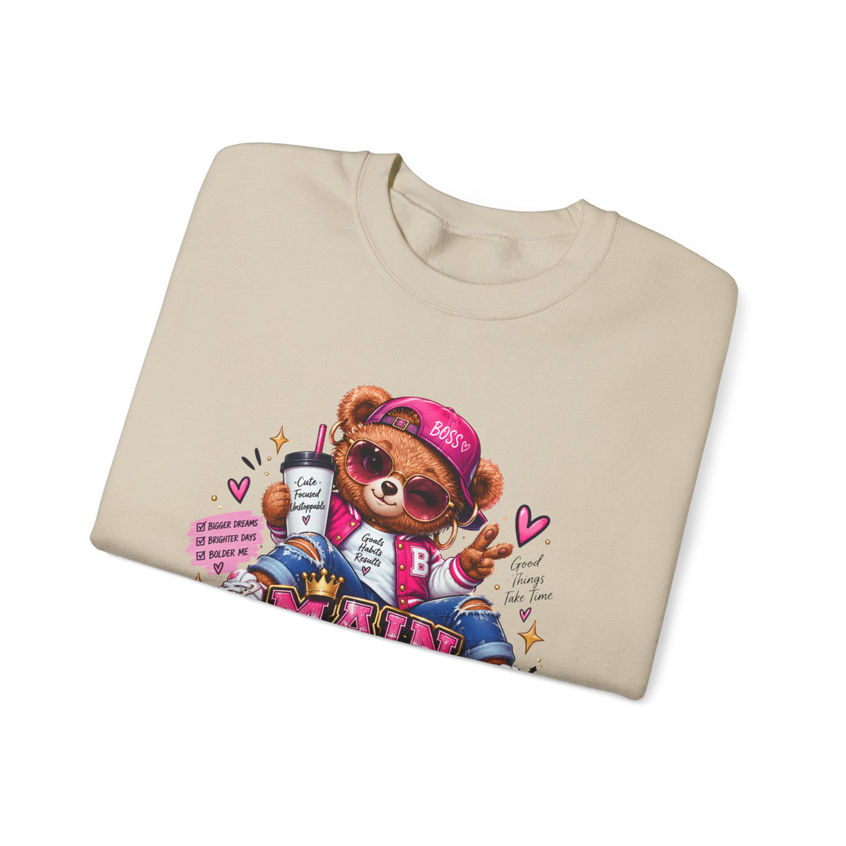 Main Character Energy Bear Crewneck Sweatshirt