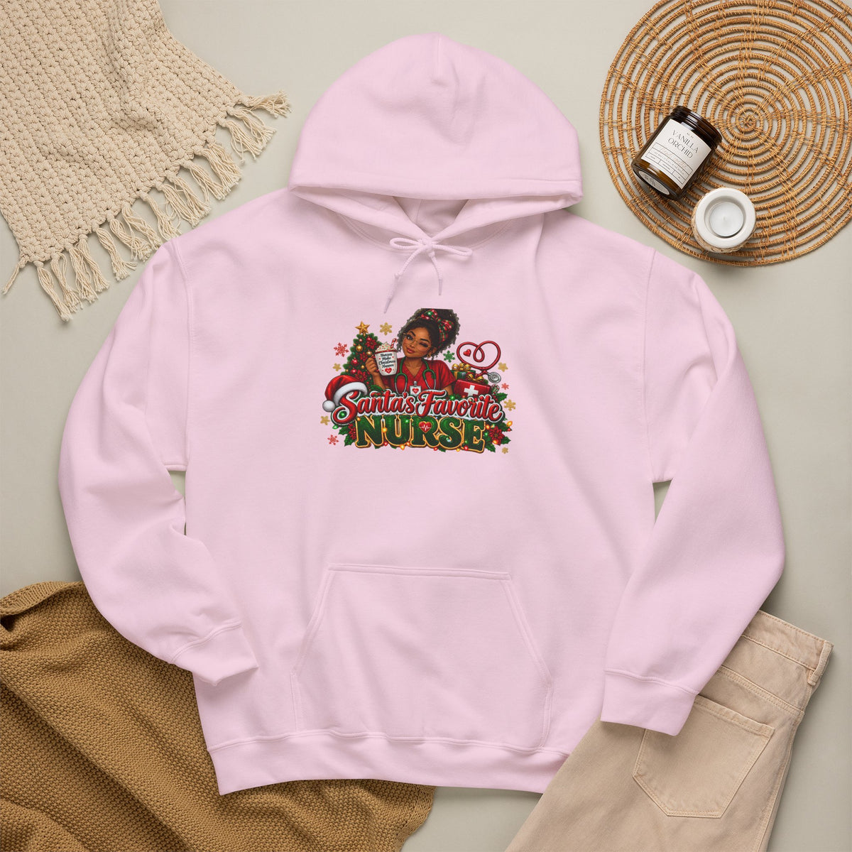 Santa’s Favorite Nurse Christmas Hoodie