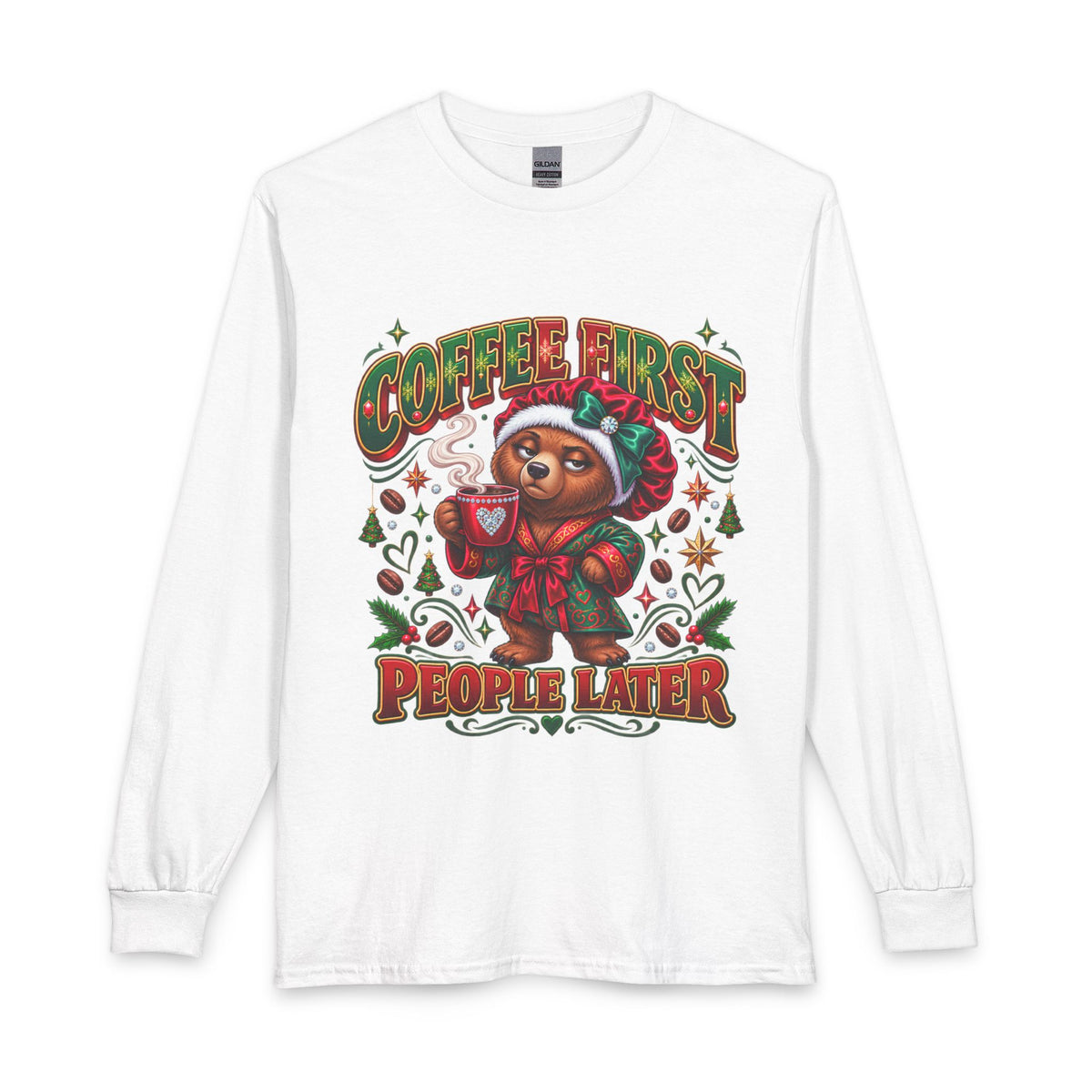 Long Sleeve Tee - Coffee First People Later