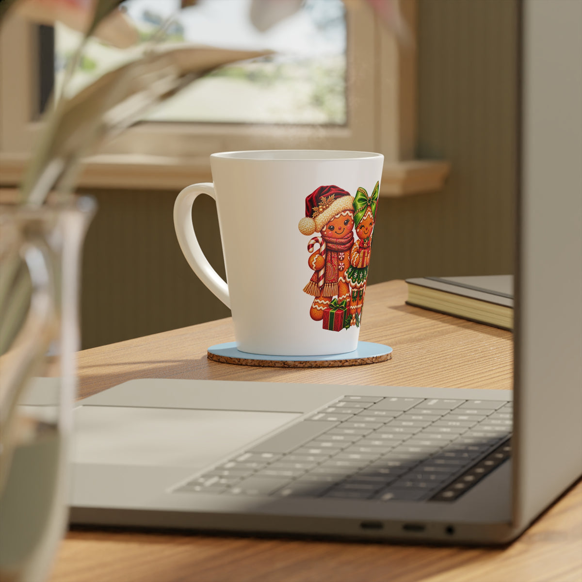 Christmas Gingerbread Latte Mug — 12oz Festive Holiday Coffee Cup