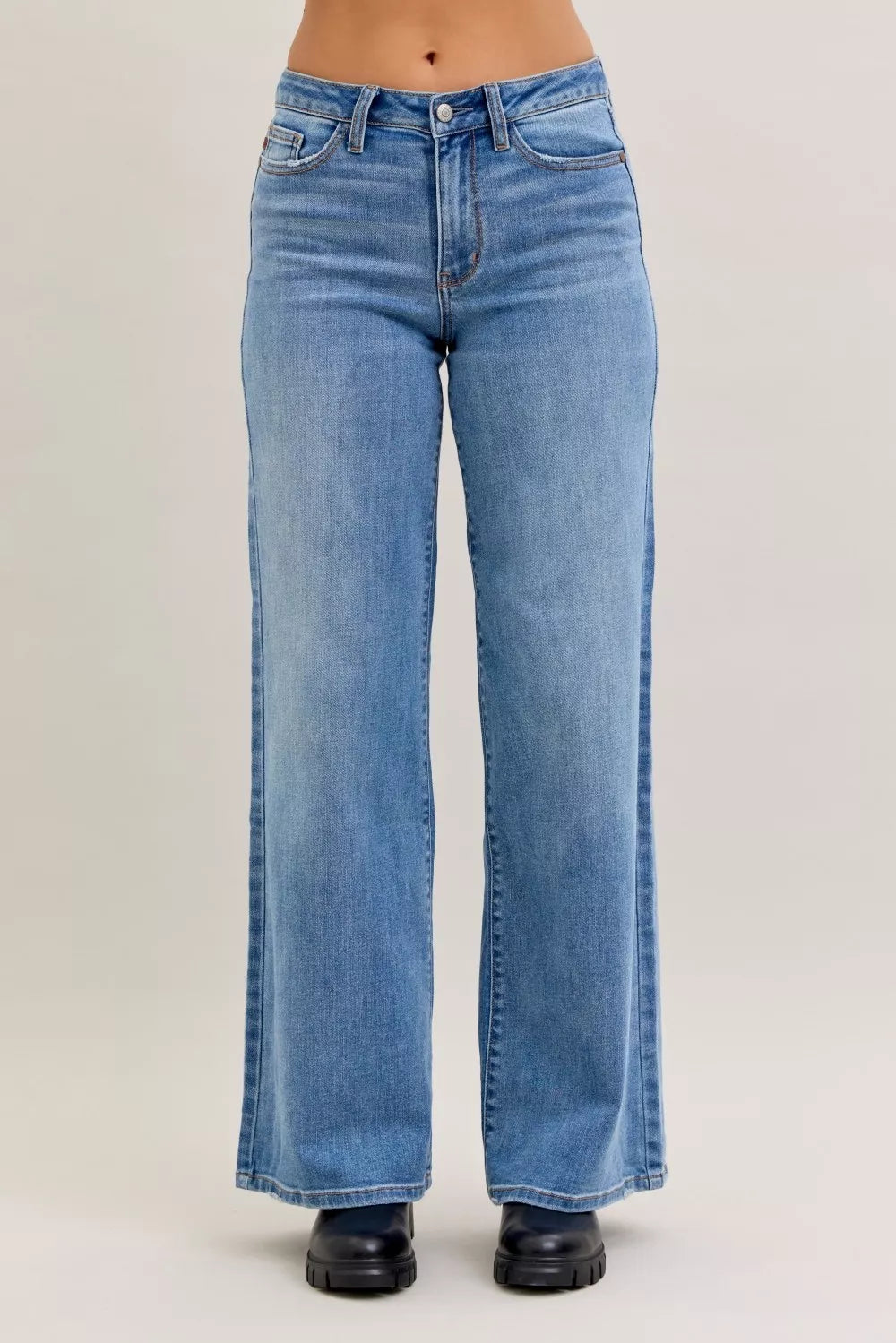 Denim Darling Mid-Rise Wide Leg Jeans