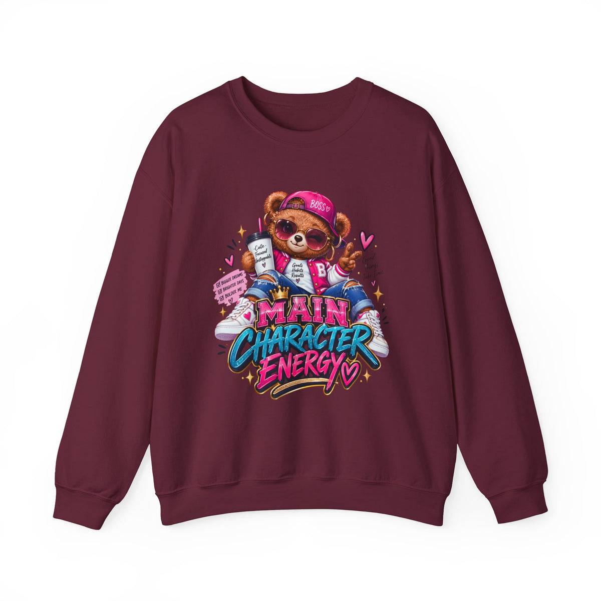 Main Character Energy Bear Crewneck Sweatshirt