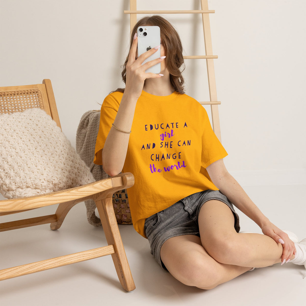 T-Shirt — "Educate a Girl and She Can Change the World"