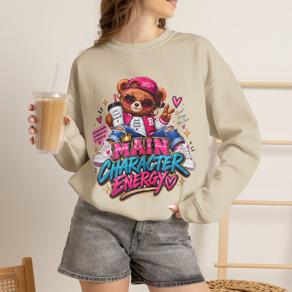 Main Character Energy Bear Crewneck Sweatshirt
