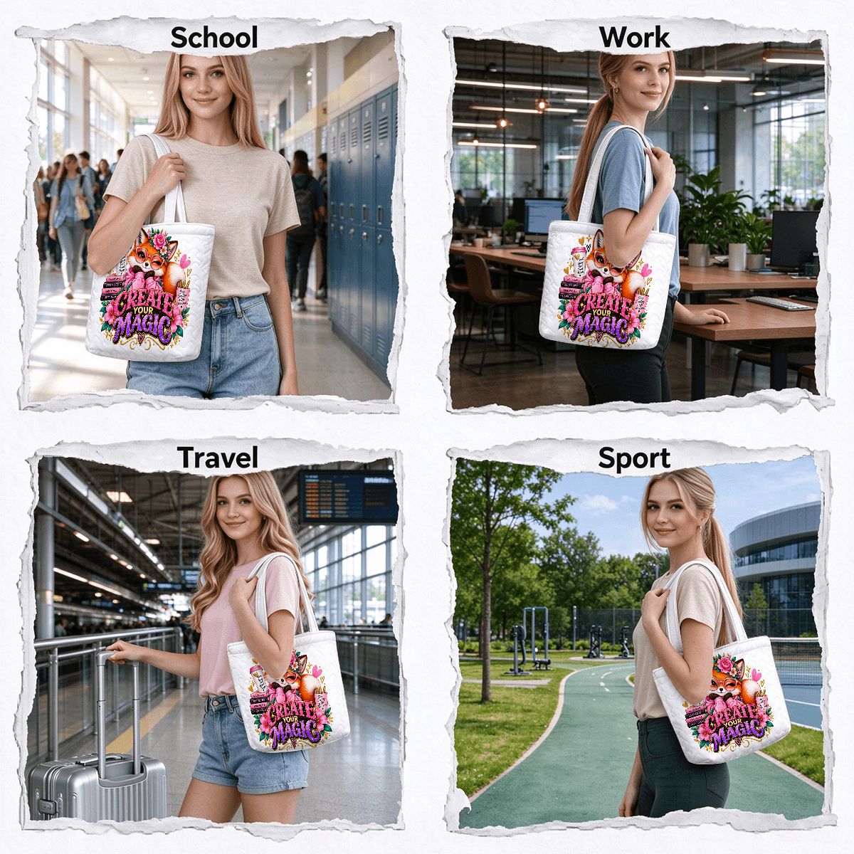 Quilted Tote Bag - Create your magic