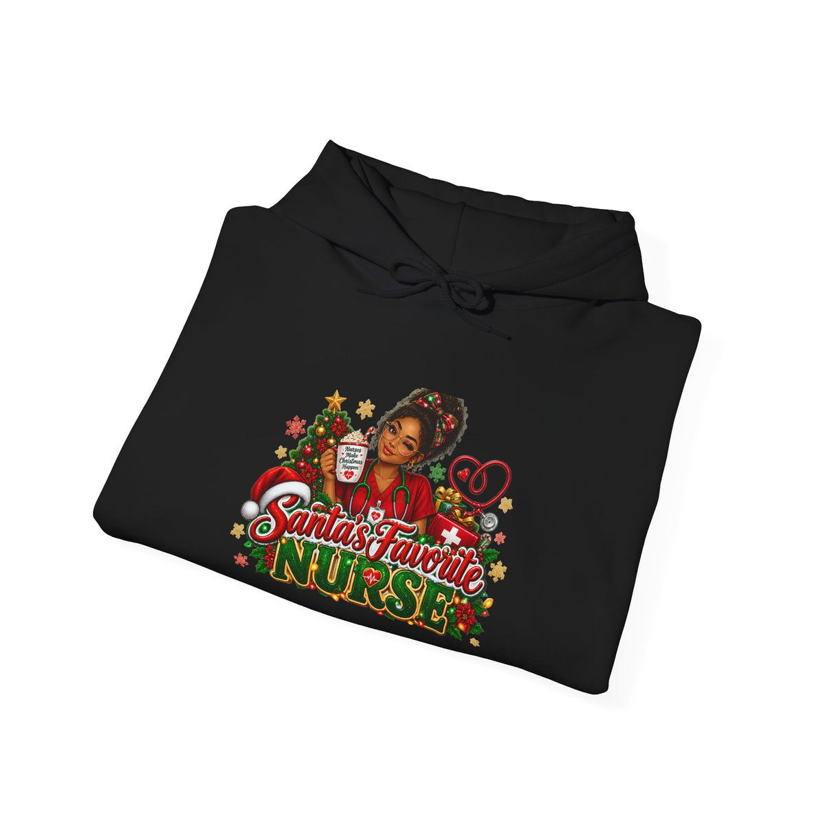 Santa’s Favorite Nurse Christmas Hoodie